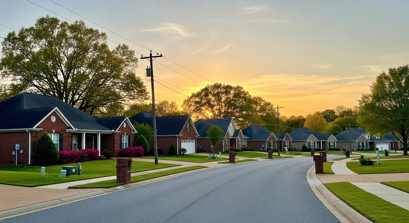 Rural community road in Hazel Green, north Madison County Alabama